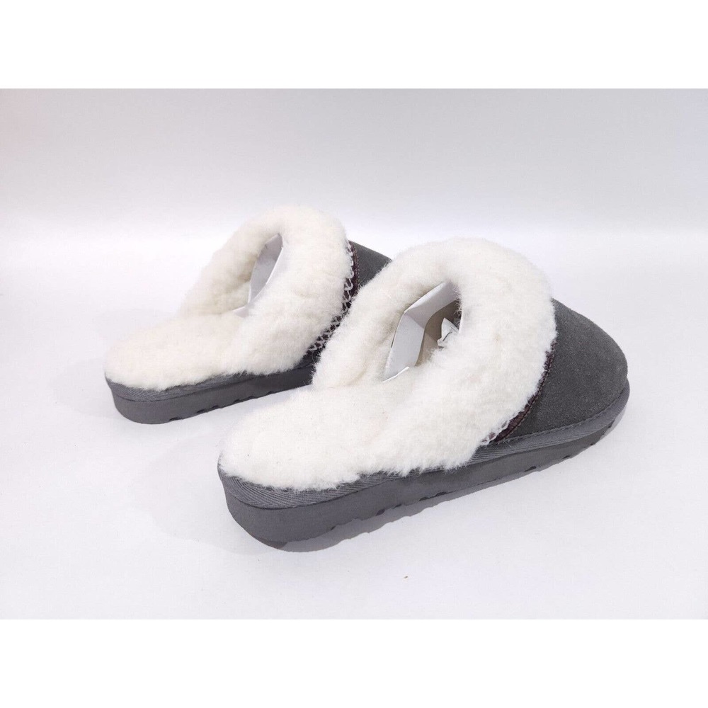 Womens Muk Luks Sweater Knit Scuff Size Medium 7 Slippers Slip On Gray New - Picture 10 of 10